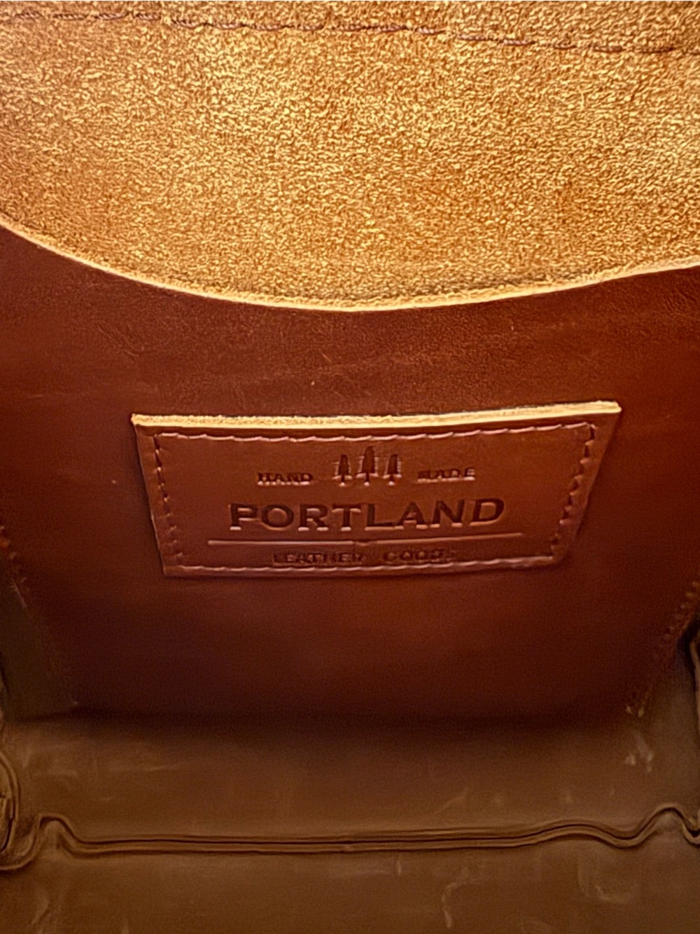 Portland Leather Tote Backpack- Honey - Picture 9 of 11